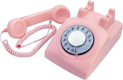 Miniatura 4 de Benotek Teléfono, Teléfonos fijos con cable para el hogar, teléfono retro de la vieja moda con teclado de marcación giratoria, teléfonos antiguos de