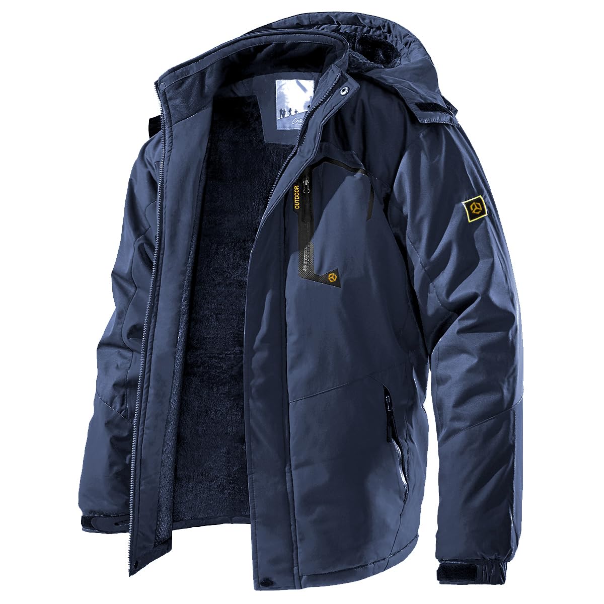 CARWORNIC Veste coupe-vent à capuche pour homme - Pour la randonnée et le snowboard