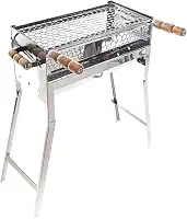 Churrasqueira De Inox Dobrável Portátil A Carvão Tamanho 65X40X25