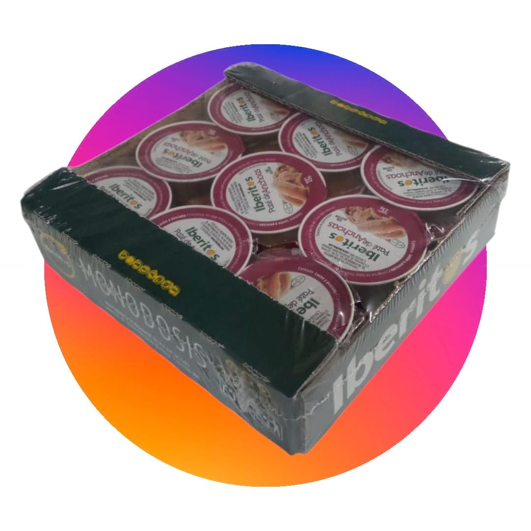 Iberitos Paté de Anchoas Sin Gluten Monodosis 23 g x 18 Uds Envasado en Aluminio