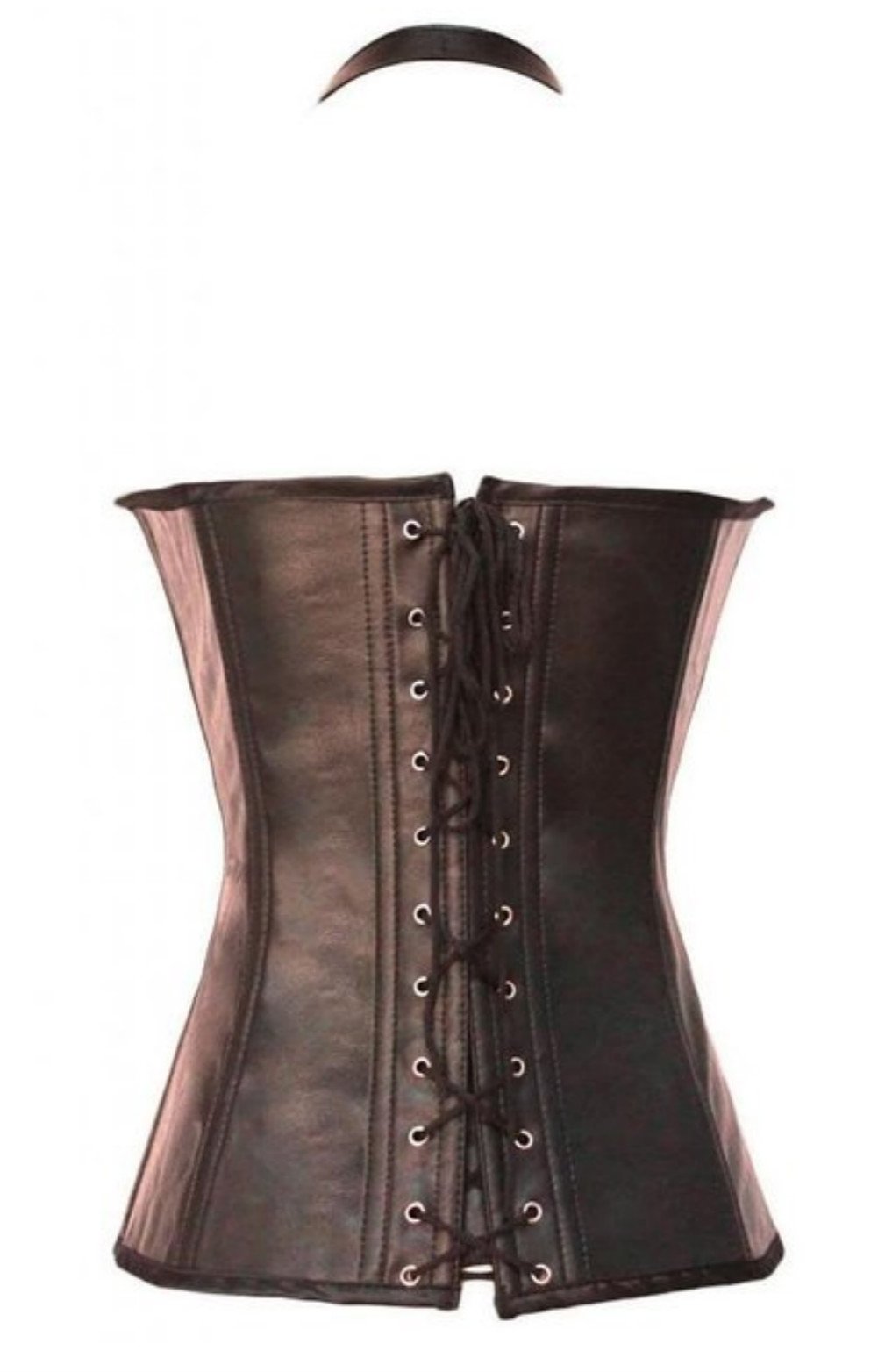 KUOSE Damen Vollbrust Lackleder Korsett Corsagentop Bustier Korsage Shirt