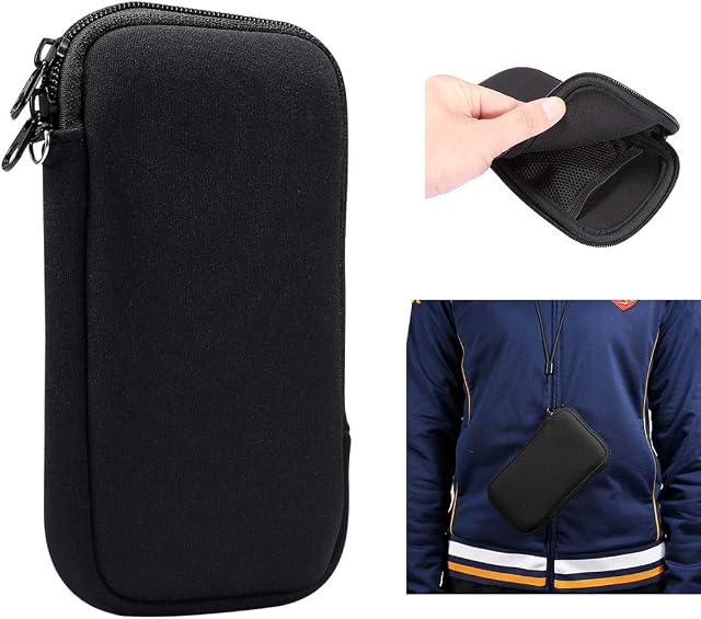 Neoprene Phone Pouch for Samsung Galaxy Note 20, Note20 Ultra,S20 Ultra,S20+,S10Lite,Note10Lite A71 5G,6.9 inch Universal Cell Sleeve Mobile Bag with Zipper, Neck Lanyards Straps