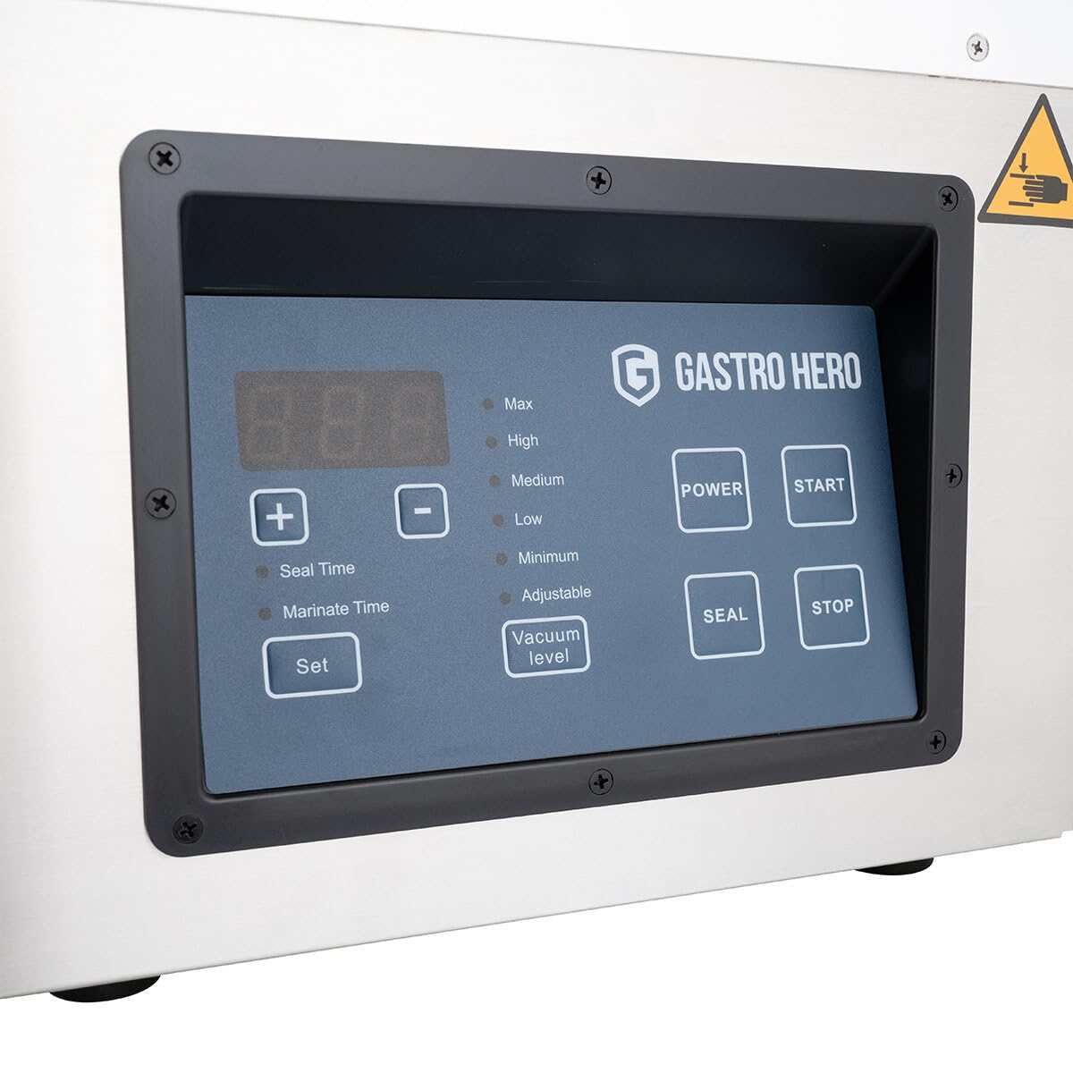 GastroHero KVM077DP Kammer-Vakuumiergerät 77 l/min 300 mm Schweißnaht Edelstahl Tischgerät Gastronomie