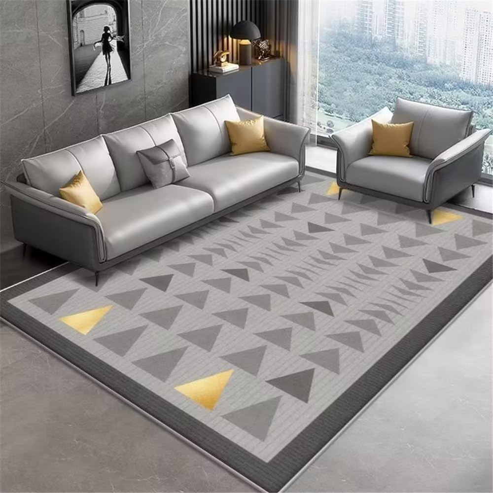 Tapis salon gris triangle 200x300 grand tapis enfant chambre moderne