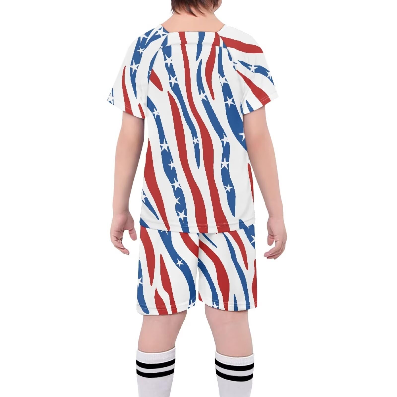 ORGYPET Jersey Soccer Kids Soccer Uniforms for Boys Youthful Vitality Soccer Jersey 2024 Trendy Youth Children's Football Suit Stay Cool Dry During Workouts, Star Zebra Print, 2XS