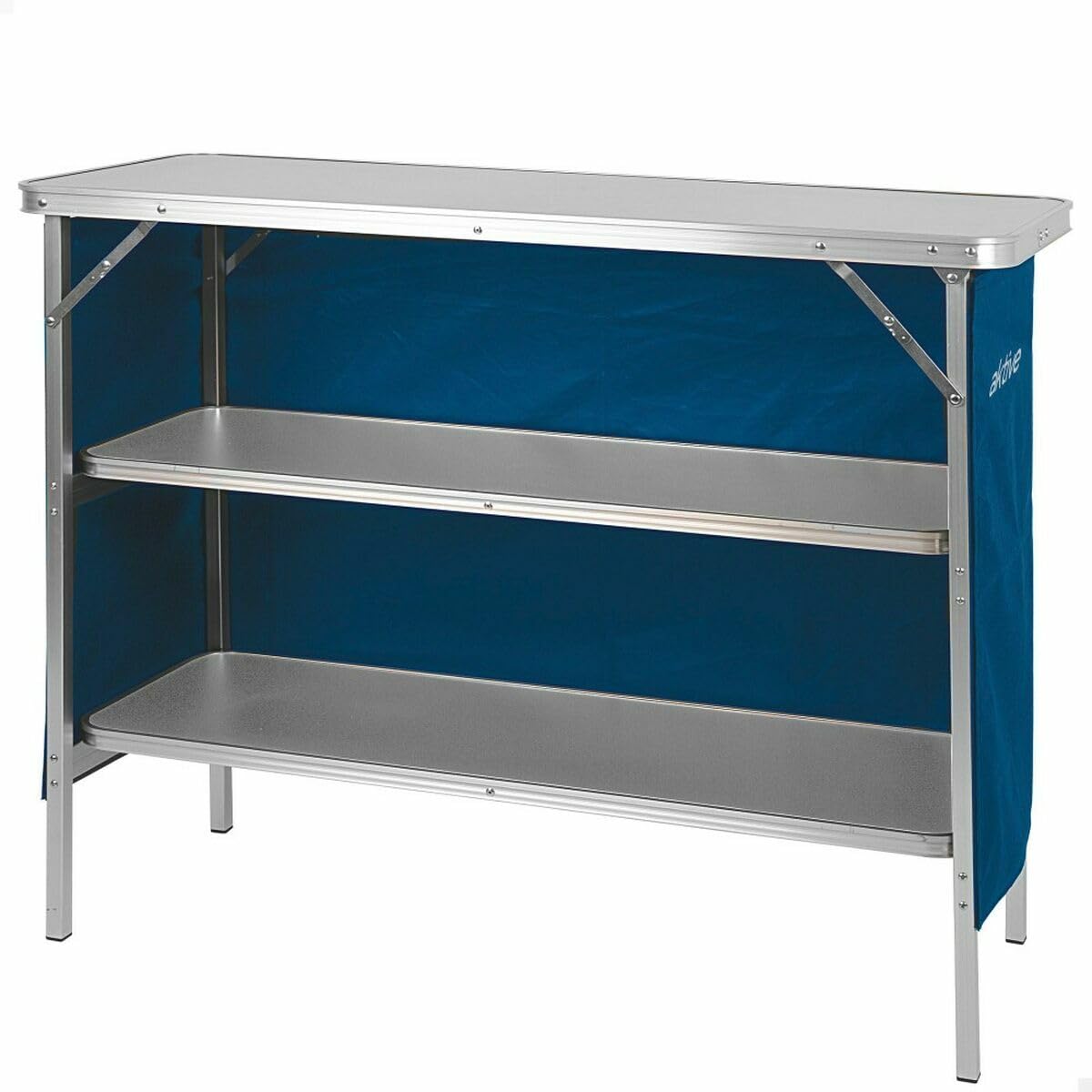 AKTIVE Armoire de Camping en Tissu, Structure Pliable et Amovible, avec Sac de Transport, Dimensions 110x38x88 cm, Meubles auxiliaires de Cuisine d'extérieur, Armoires, Rangements d'extérieur (63090)