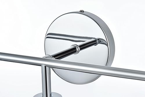 Miniatura 4 de Hanson - Lámpara de baño de metal con 3 luces, color negro y esmerilado