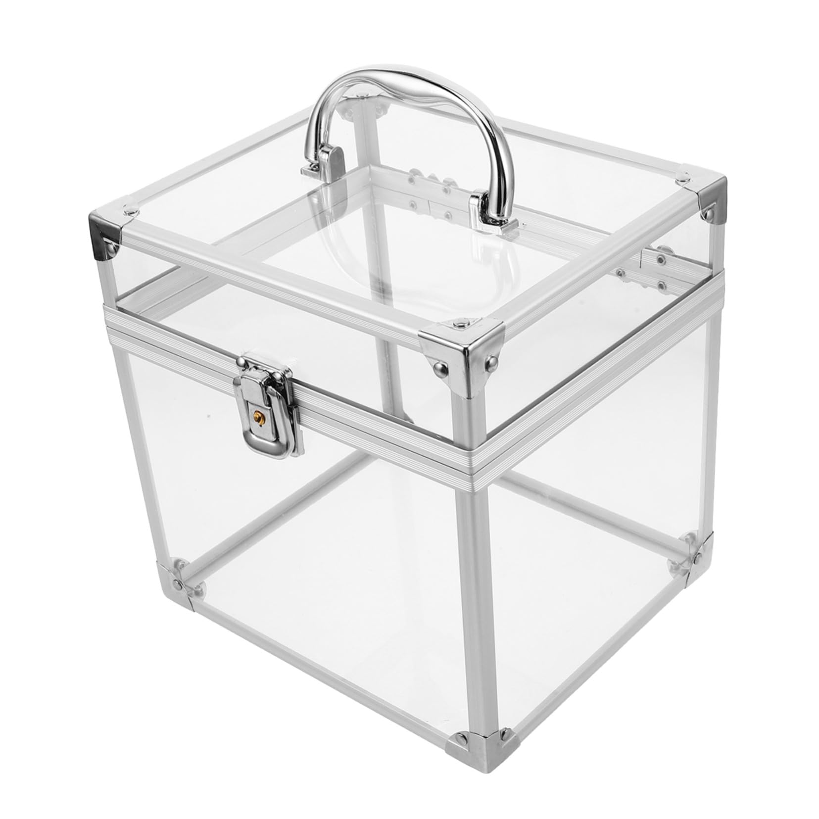 Scatola Porta Dischi in Vinile e CD in Acrilico con Manico, Organizer da Tavolo Elegante e Capiente per Studio o Soggiorno