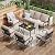 PHI VILLA Extra Large Metal Patio Furniture Sets, All-Weather Steel Frame Heavy Duty Patio Conversation Sets for Backyard, Porch and Garden