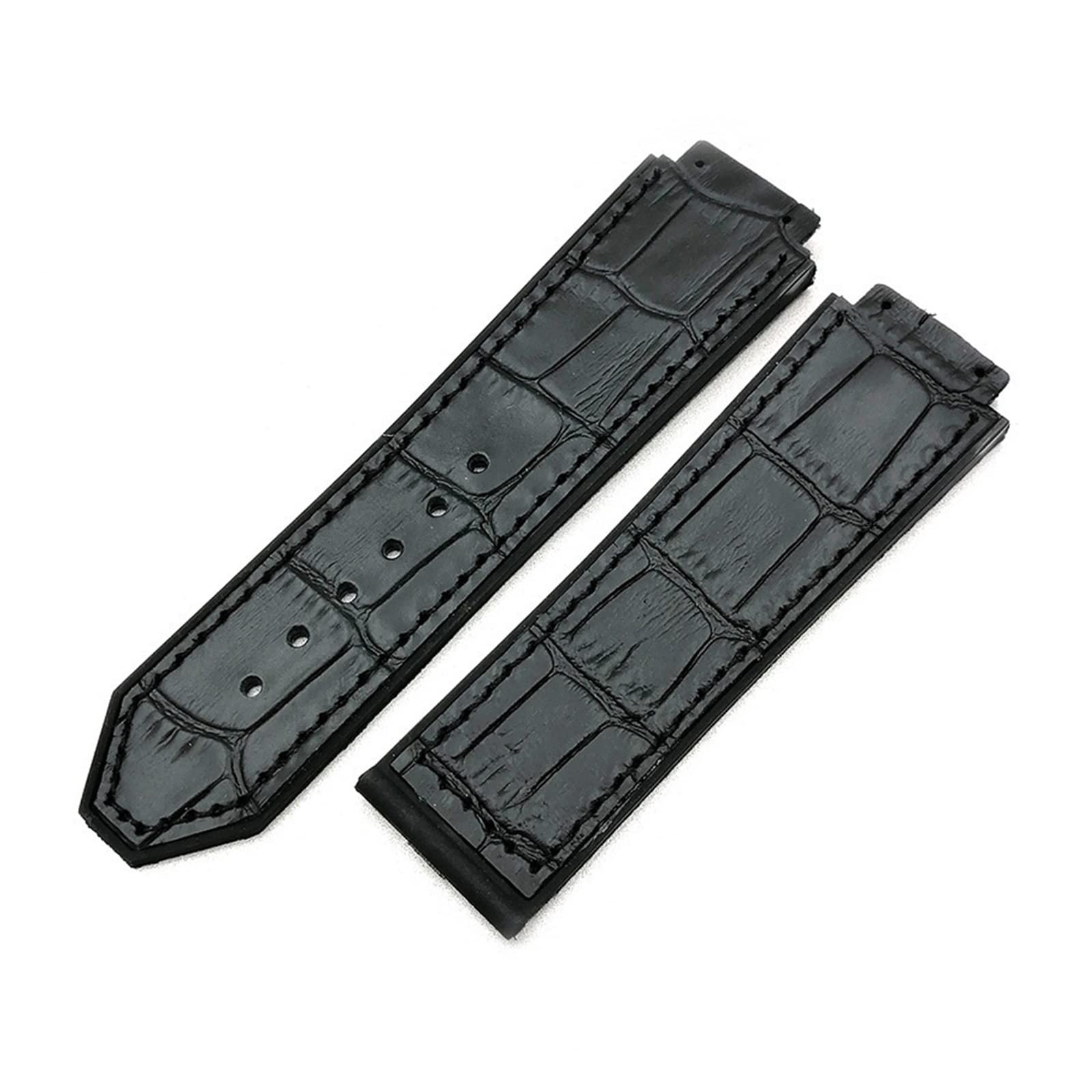 Correa de silicona y cuero de 25mm para Hublot con hebilla resistente de 22mm