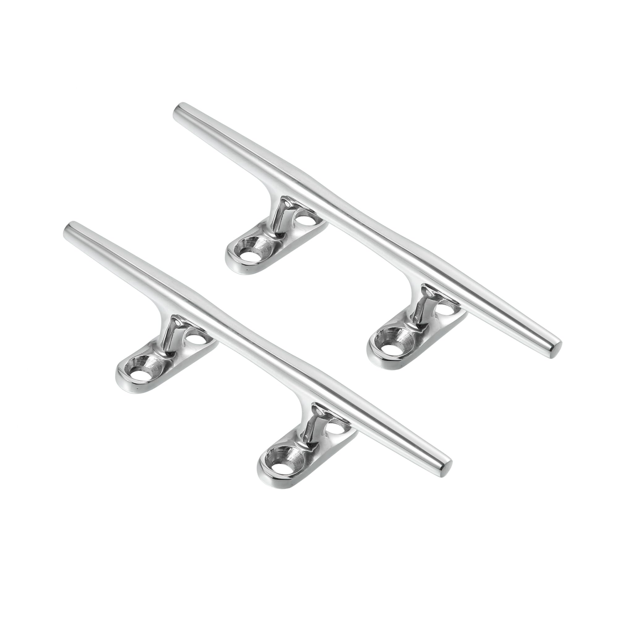 TUCKBOLD 2pcs 6 Inch Stainless Steel Flagpole Cleat Hook Boat Deck Rope Cleat Automotive Parts