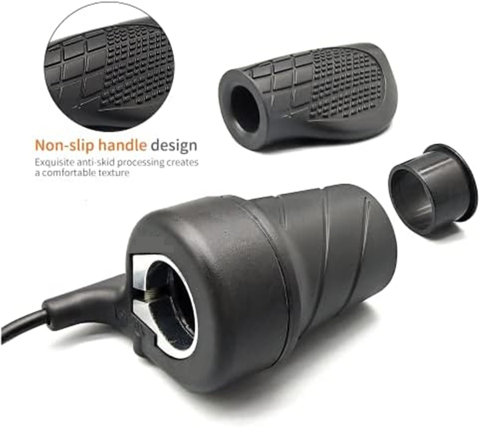 Poignée droite for vélo électrique, accélérateur demi-tour 20x, 24 V, 36 V, 48 V, 60 V, 72 V, connexion étanche for vélos électriques et scooters électriques pliables Accélérateur au pouce pou