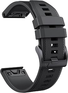 NotoCity Correa para Garmin Fenix 5/6/6 pro/7, 22mm Silicona Correa para Garmin Fenix 5 Plus/8 47mm/7 Pro, Instinct/2, Forerunner 935/945, Epix 2, Descent G1, Approach S60, Quatix 5(Negro)