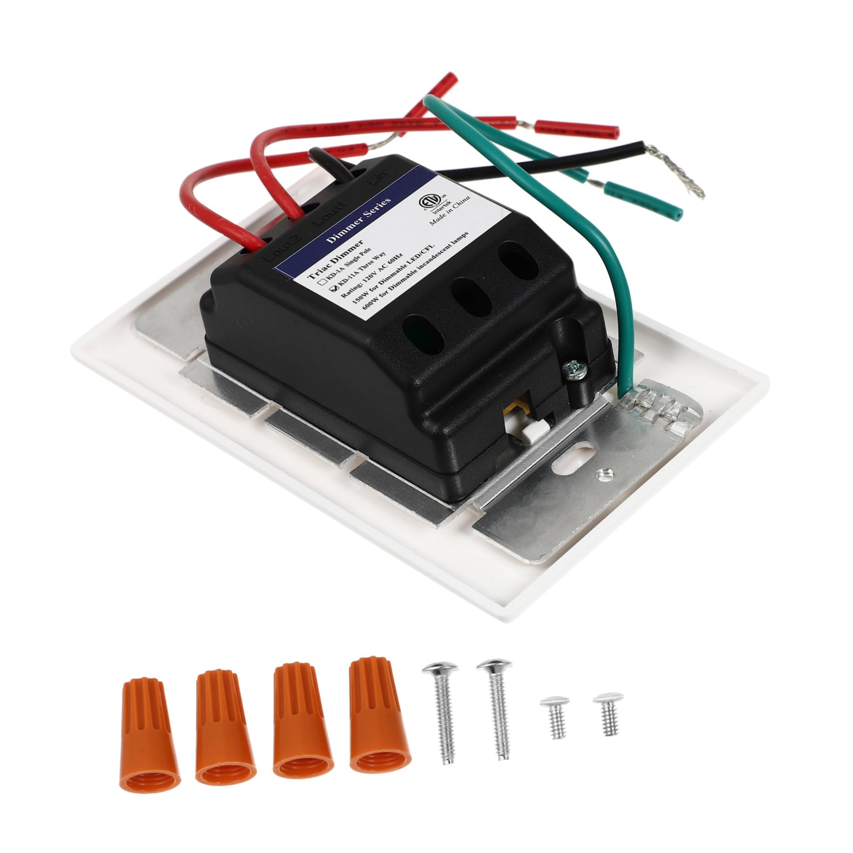 NUOBESTY 2 Stück Dimmer schalter elektrisches Licht LED gleiten Wattzahl Lichtdimmer Aluminiumlegierung Weiß