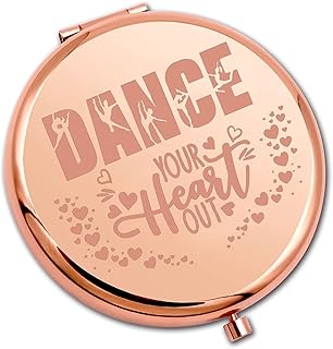 PLITI Dance Compact Mirror Dancer Gift Dance Teacher Appreciation Gift Dance Your Heart Out Inspirational Pocket Mirror (Dance Heart Out CMrg CA)