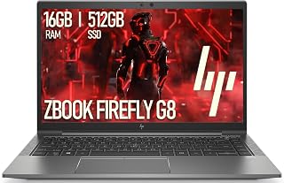 HP ZBook Firefly 14 G8 14" FHD Mobile Workstation Ordenador Portátil, Quad-Core i5-1135G7, 16GB DDR4, 512GB SSD, Teclado Retroiluminado, Windows 11 Pro (Reacondicionado)