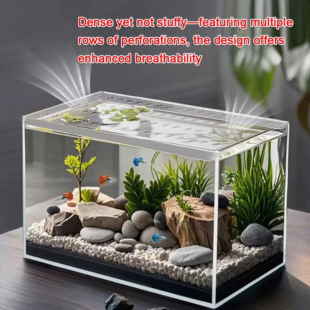 GZHERVICES Couvercle D'aquarium en Acrylique Transparent, Couvercle Évasion (avec Trous), Couvercle Supérieur pour Aquarium, Les Crevettes Et Les Tortues De Sauter Hors du Bac(Clear-4mm,45x45cm)