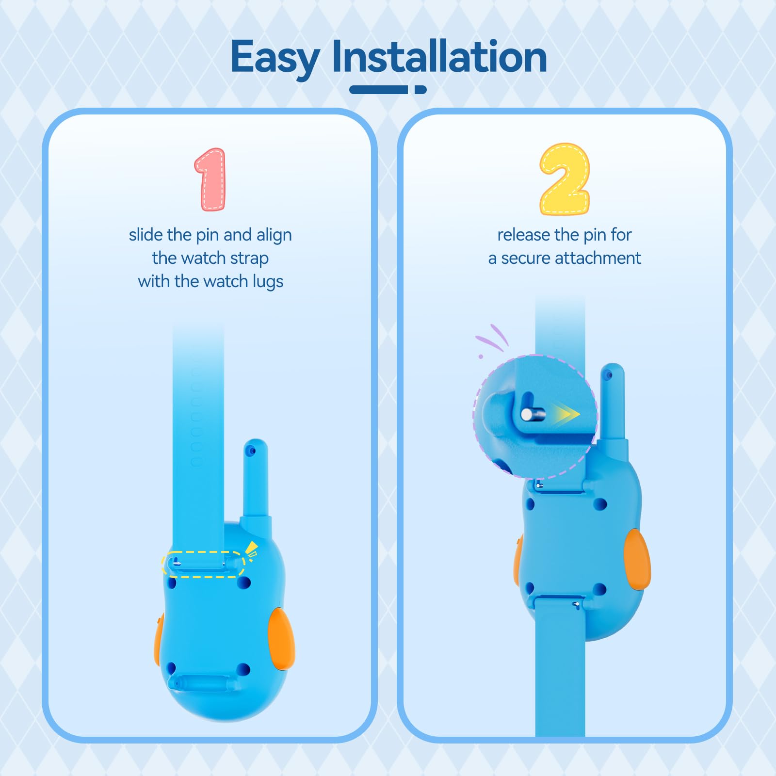 Retevis RT30W Walkie Talkie Bambini, Giochi Bambini Ricaricabili con Occhi LED, Indossabile Walkie Talkie Giocattoli Bambina, Regalo Bambino 4-8 Anni Regali Gioco per Famiglie da Esterno (1 Coppia)