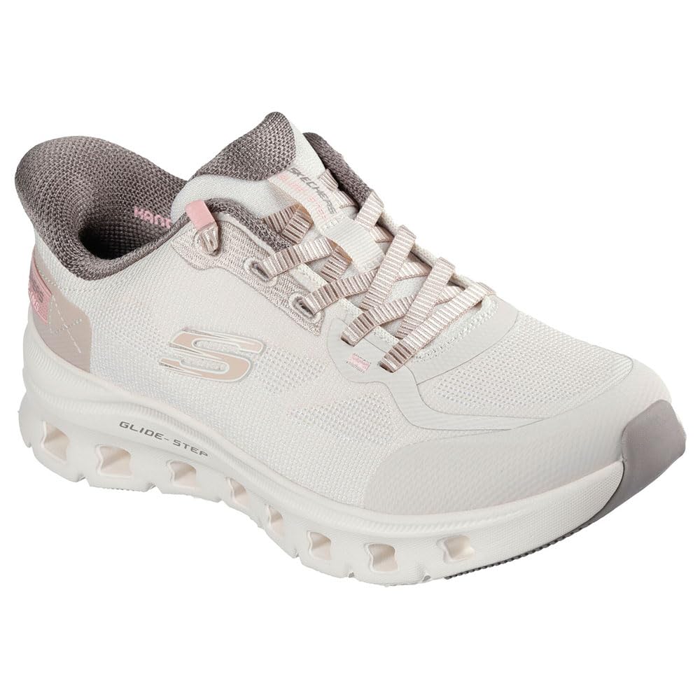 Skechers Women's Glide-Step Pro Pure Motion Slip-On Sneakers, Natural Mesh/Brown Trim, 3 UK
