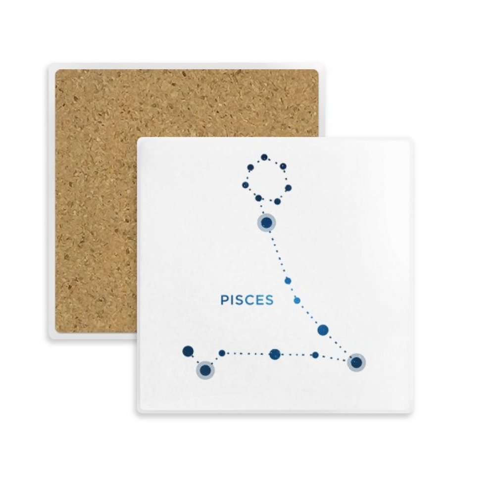 Sous-verre Poissons Constellation en pierre absorbante carrée multicolore pour vos boissons