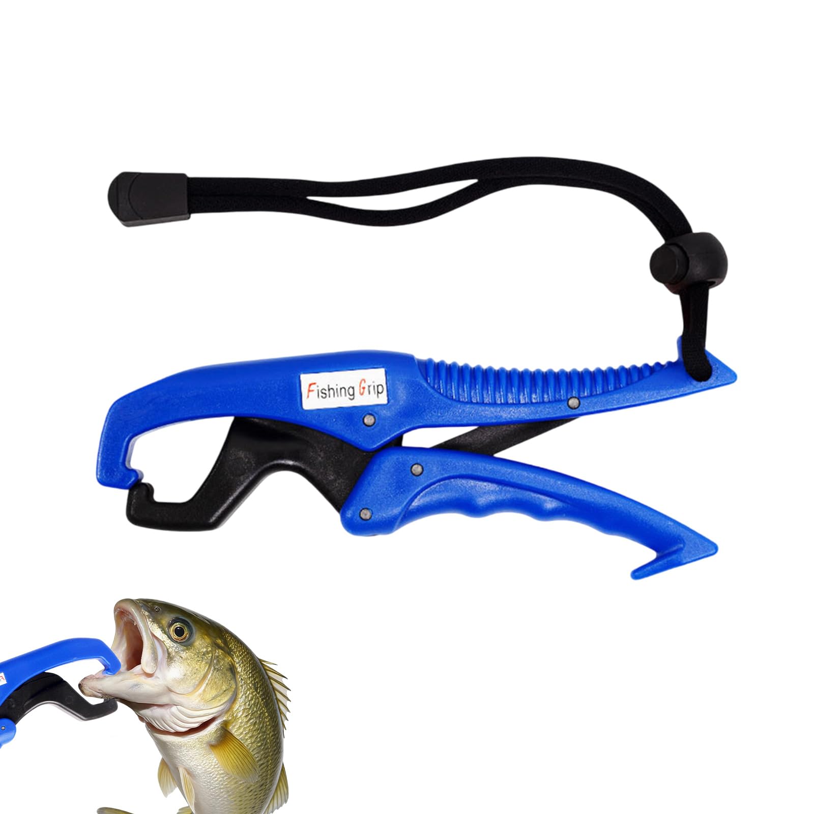 Lightweight 16.5cm Floating Fish Grip, Fishing Pliers with Stainless Steel Locking Jaw, Non-Slip Handle for Bass, Trout, Walleye, Catch and Release, Rust-Resistant, Includes Safety Lanyard and Sheath.