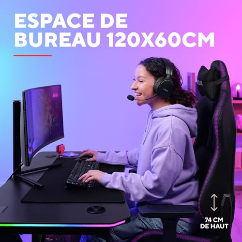 Bureau gaming 120x60 anti-encombrement avec chargeur induction