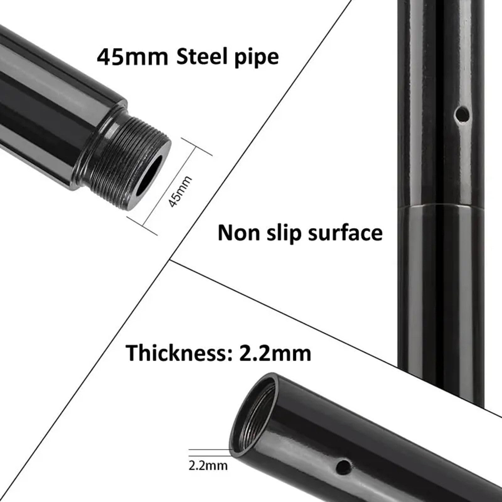 Barre Pôle de Danse Professionnel | Poteau De Fitness Portable/Amovible | Statique Et Rotatif | 45 Mm De DiamèTre | Hauteur RéGlable (223,5~274,5 Cm) | Capacité De Poids : 440 Lb,Black