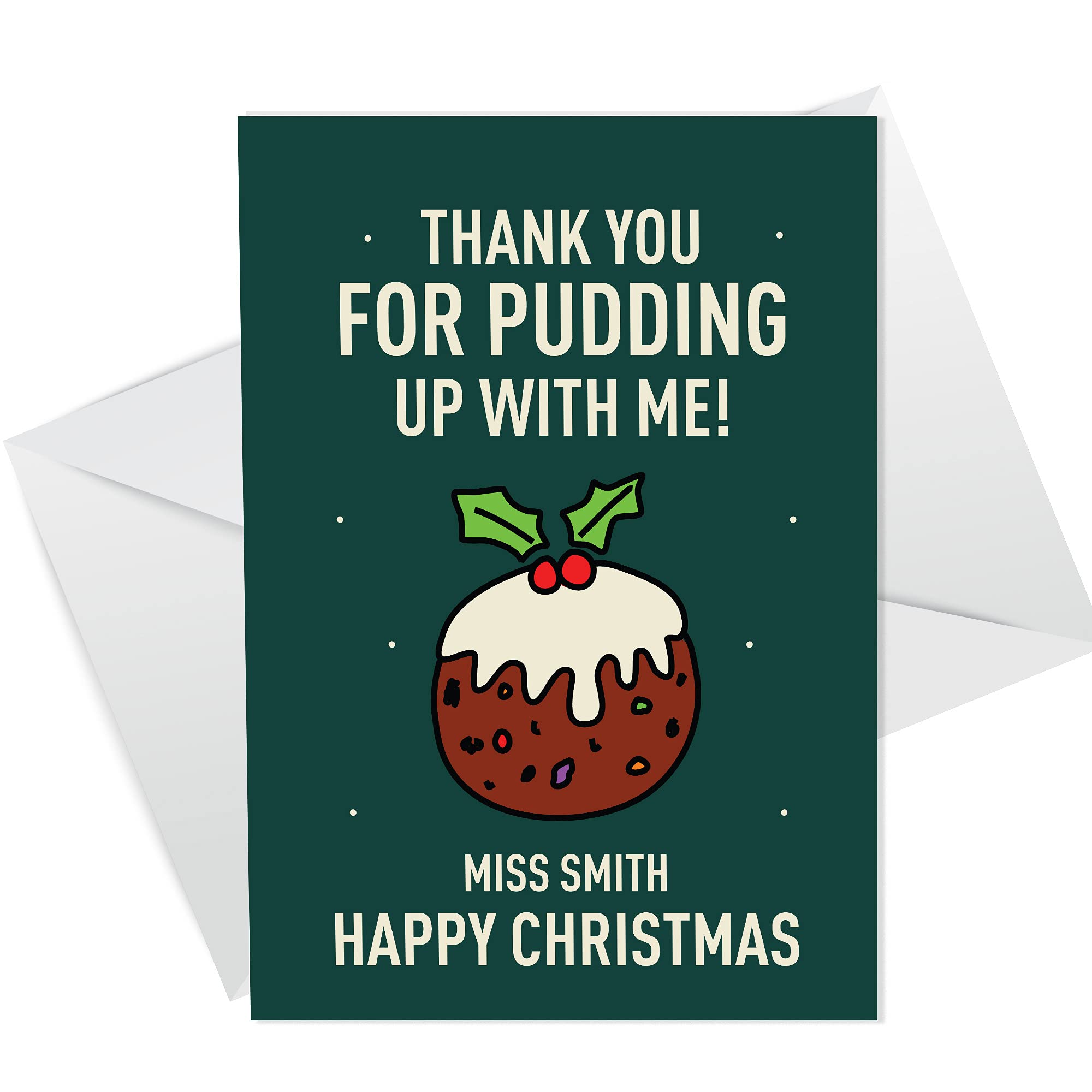 Personalised Funny Christmas Card For Teacher Thank You Card From Child Nursery School
