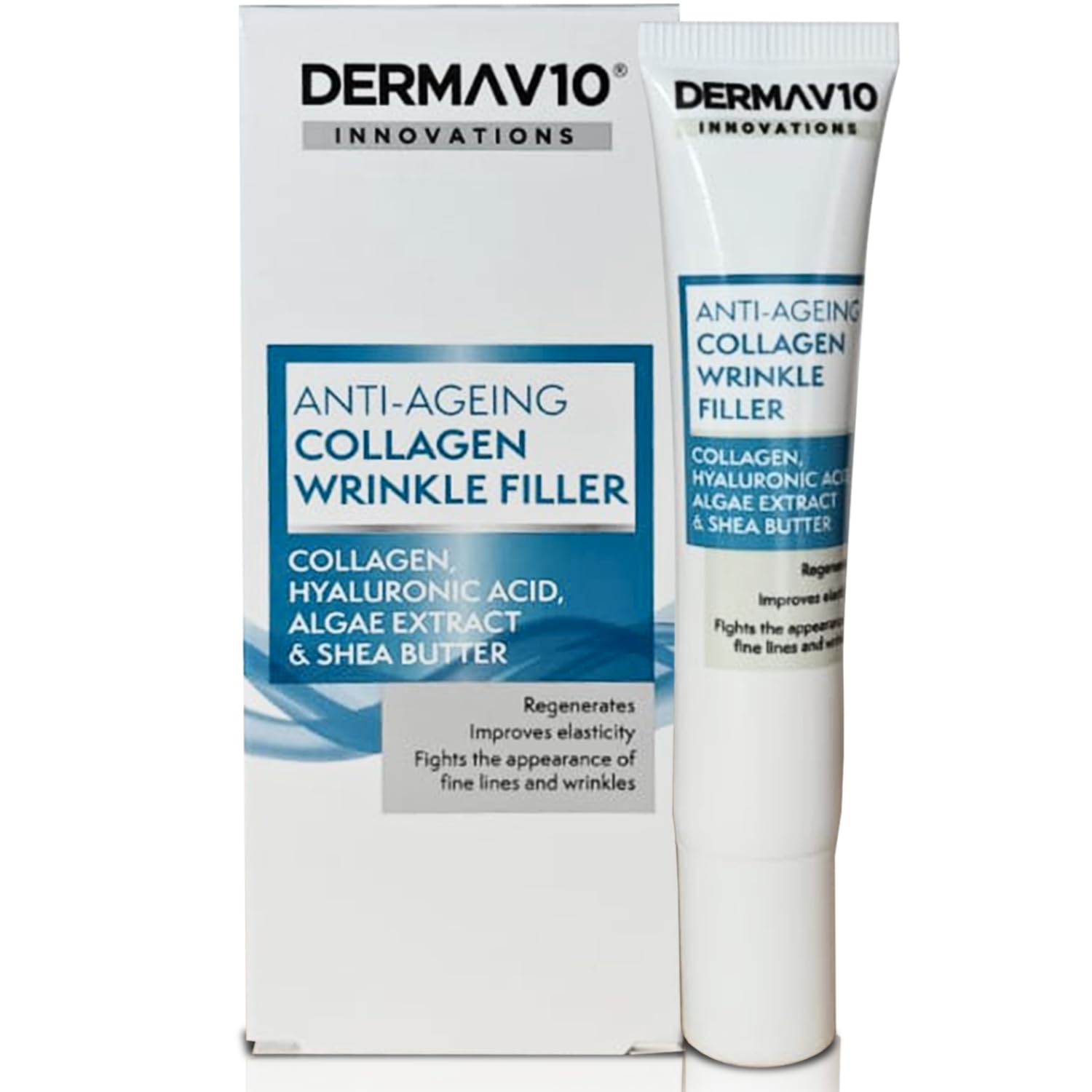 3x DermaV10 Innovations Anti Ageing Collagen Wrinkle Filler 15ml, 5 g (Pack of 3)