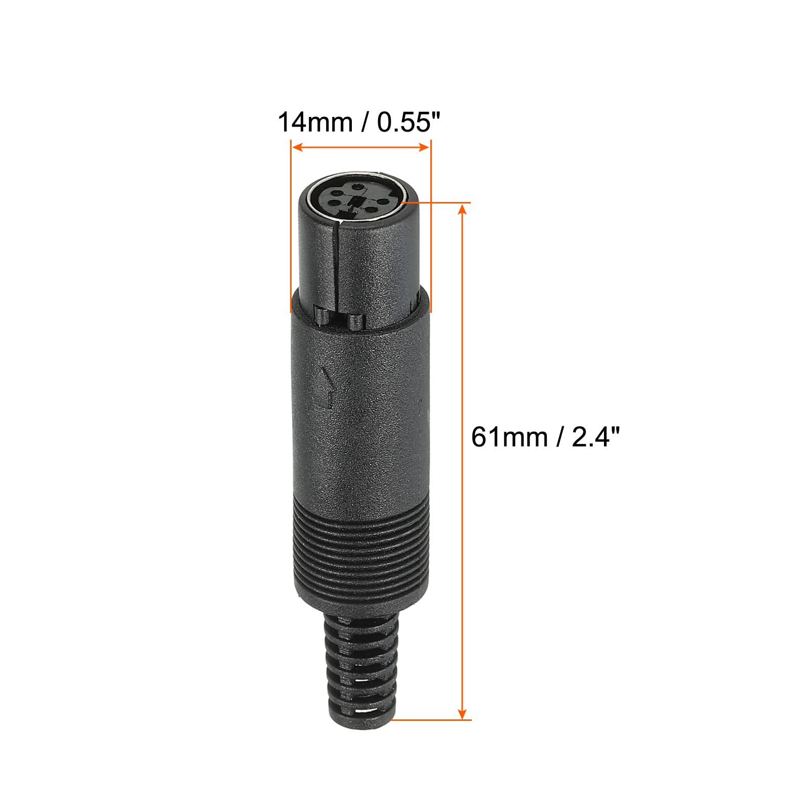 PATIKIL S-Video DIN Mini Female Socket 5 Pin Signal Transmission for TV DVD Player Pack of 2, Black, 61x14mm - Image 2