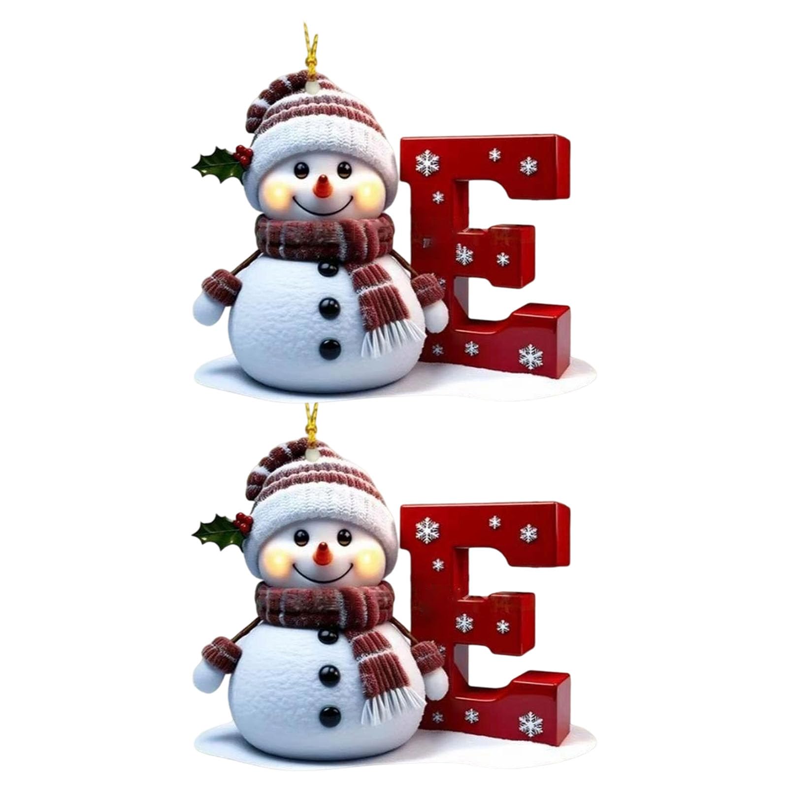 Tsophreniq Shatterproof Acrylic Snowman Letter Christmas Ornament for Tree Door Decor Safe Ornaments