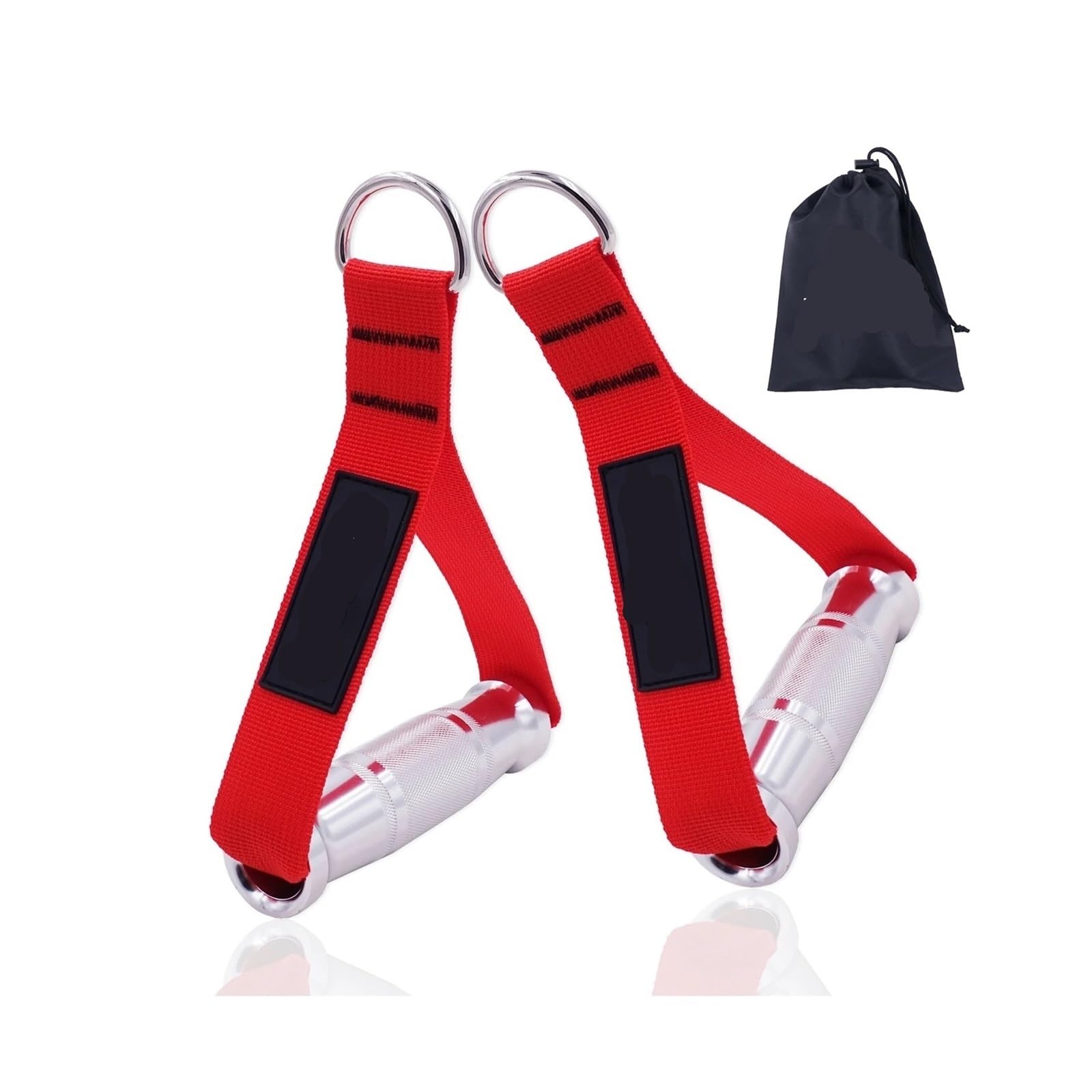 Maniglie per bande di resistenza Maniglie da palestra in metallo da allenamento Impugnatura in lega di alluminio resistente con borsa con gancio for accessori for fasce di resistenza con attacco for m