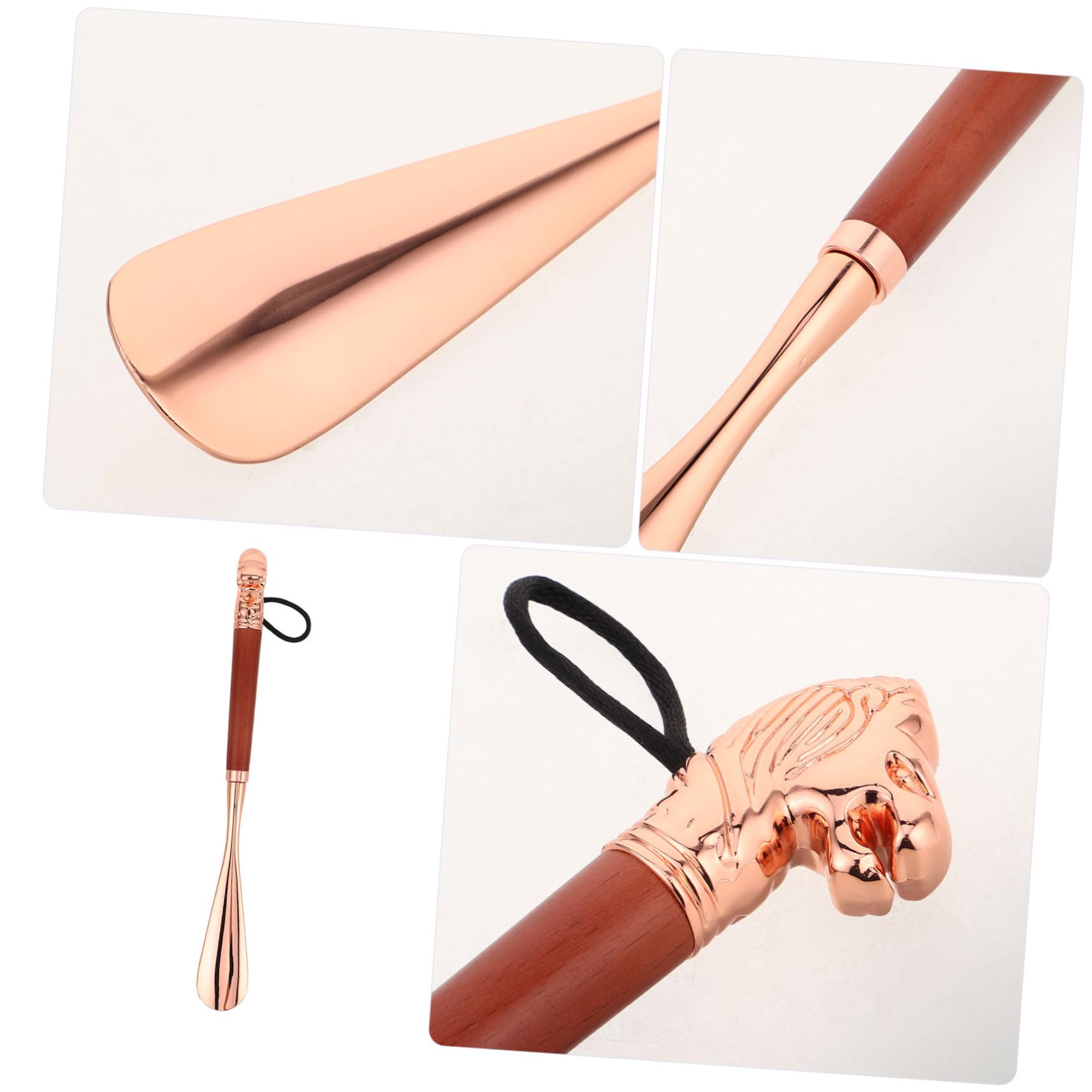 KOMBIUDA Calzascarpe lungo Lega di Zinco Testa di Leone 32 Cm | Design Ergonomico e Robusto, per Casa e Uso Quotidiano, Adatto a Anziani e Persone Disabilità