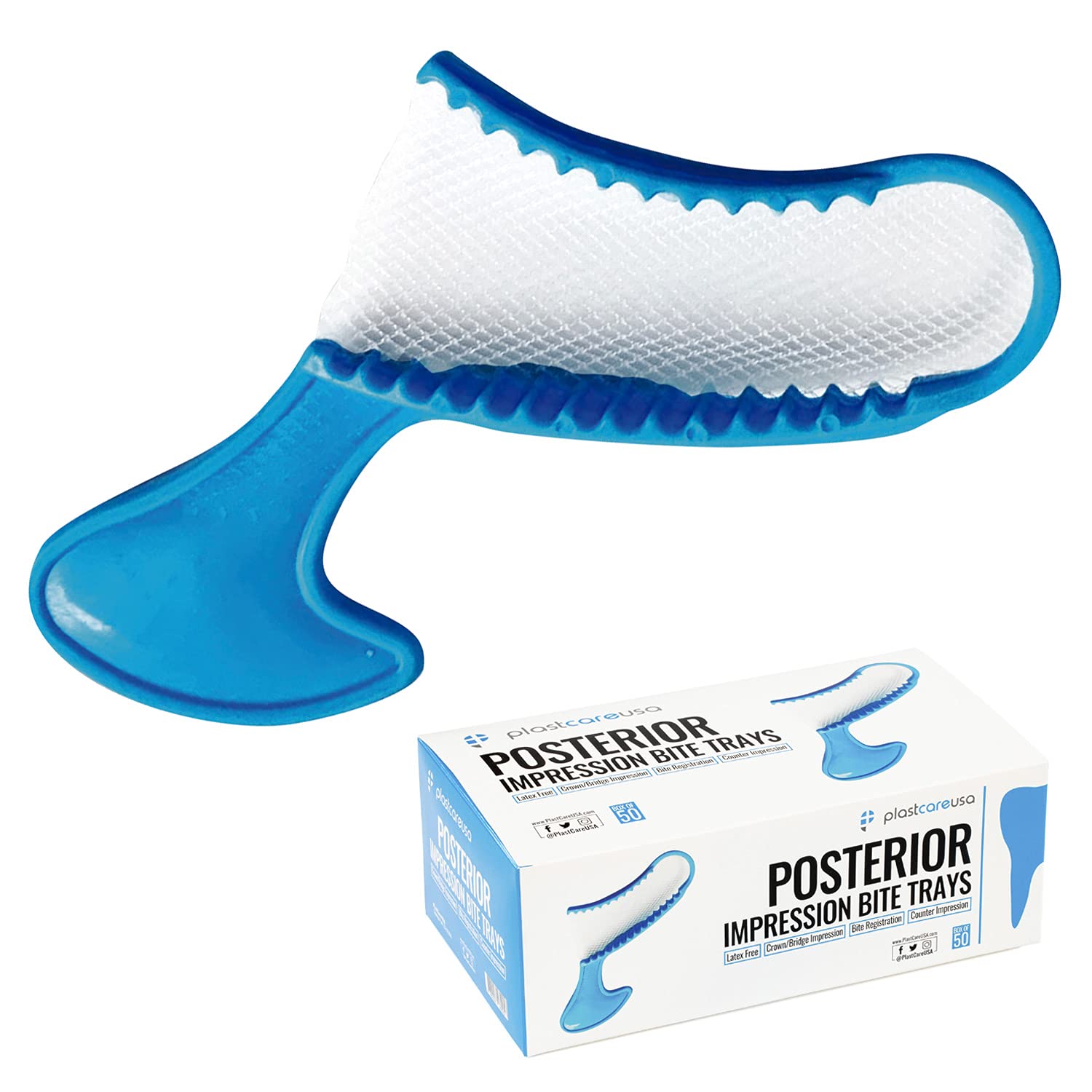 50 Posterior Blue Disposable Dental Bite Registration Trays Dental 50 Posterior Blue Disposable Dental Bite Registration Trays Dental