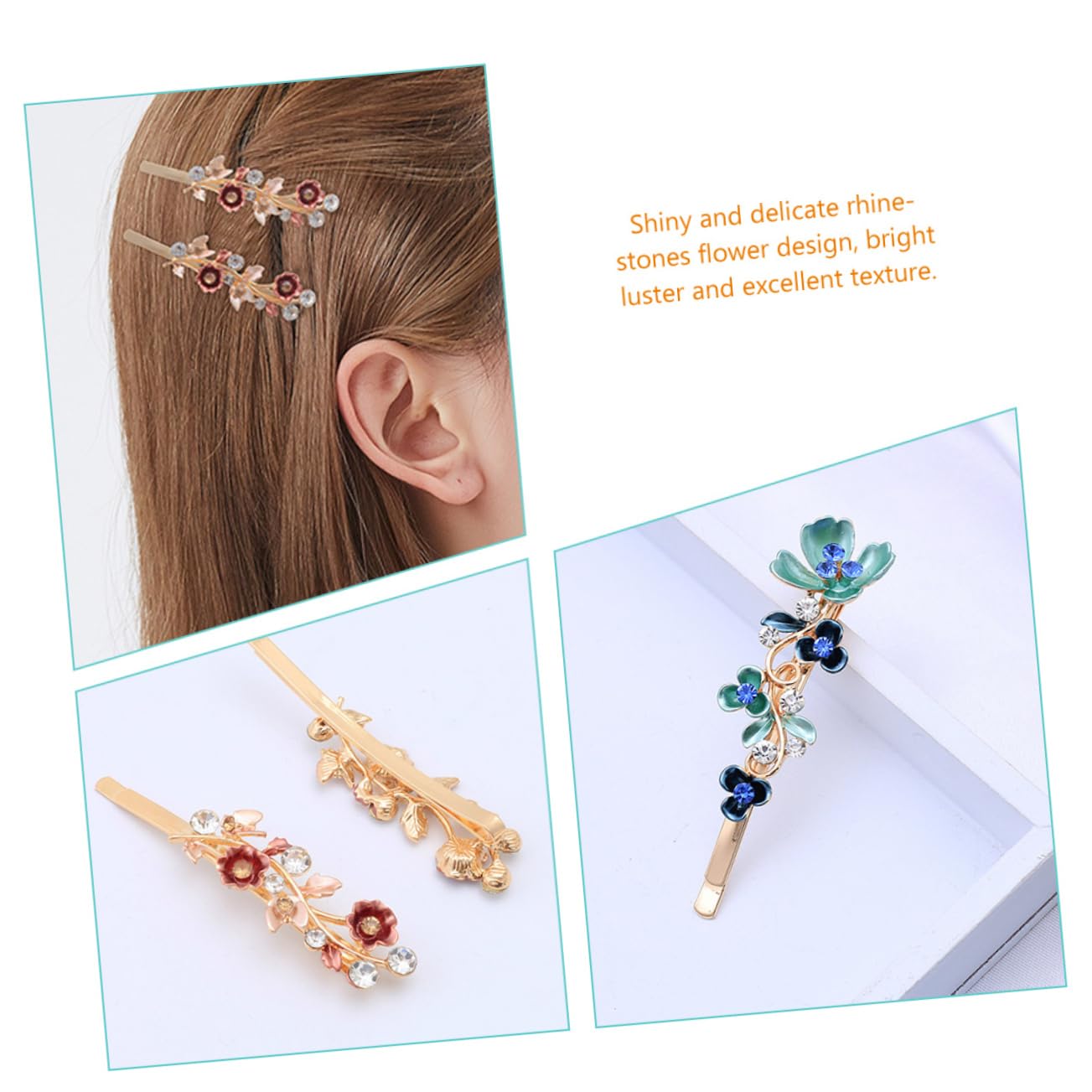 DOITOOL 18stücke Vintage Haarnadeln Mit Strass Und Blumenmotiv Dekorative Haarschmuck Für Hochzeiten Partys Und Besondere Anlässe Für Damen Und Mädchen Glänzende Details Und Einfache