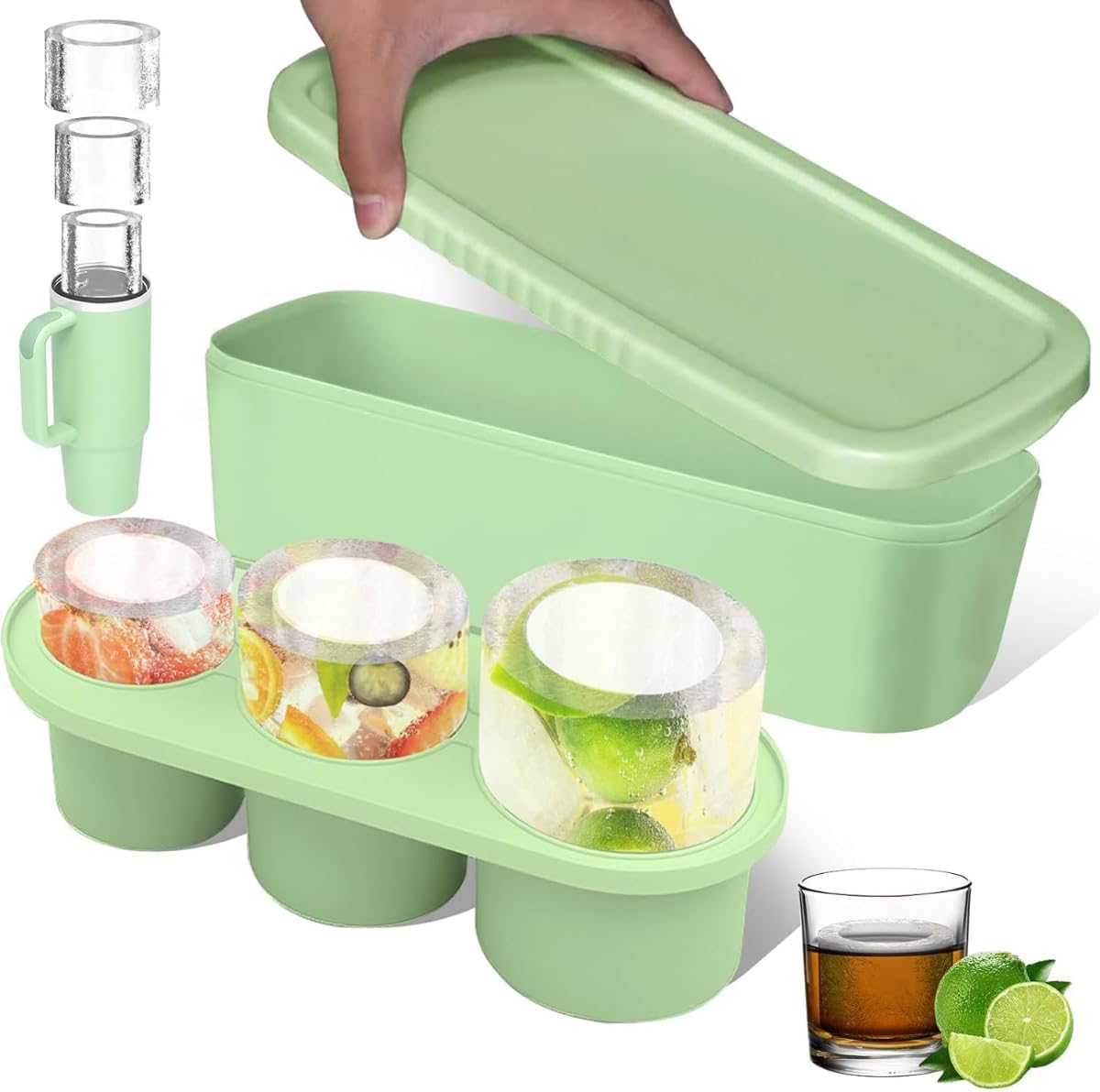 Ice Pan Tray Mold 3 Sizes For Stanley Drinks Flexible Silicone BPA Free