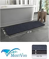 Vista 114 de MontVoo - Tapete de baño con base de goma, antideslizante, de secado rápido, absorbente, fina, para debajo de la puerta, de gamuza sintética