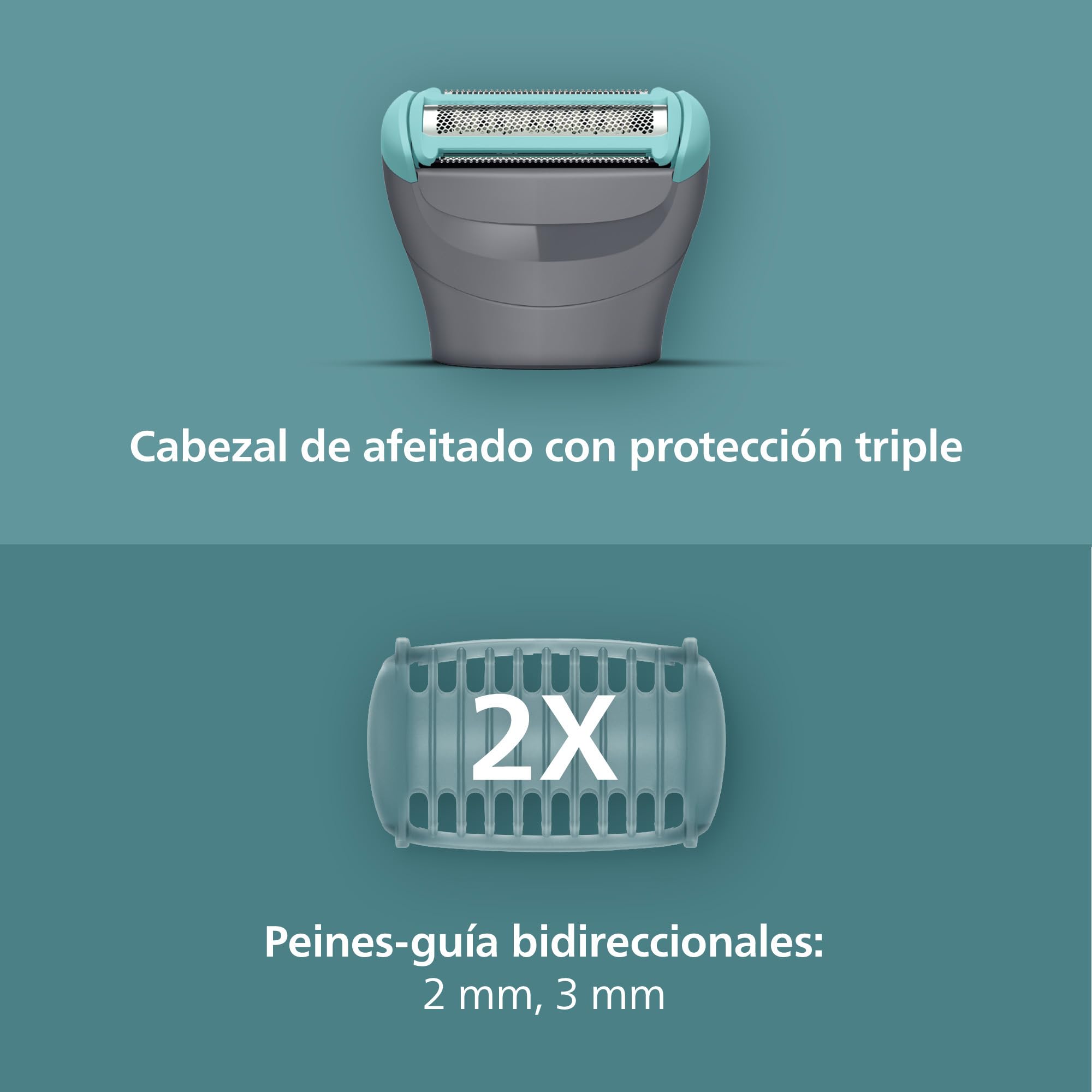 Philips Afeitadora Corporal series 3000 - Depiladora Masculina con sistema de protección, Recorta y depila zonas íntimas, Afeitado suave y apurado, 100% impermeable, 80 min. de autonomía, BG3480/15.