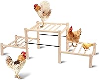 Moyardow Natural Beech Wood Chicken Perch Roosting Ladder - Stable Chick Jungle Gym Toy for Hens, Roosters & Poultry Coops