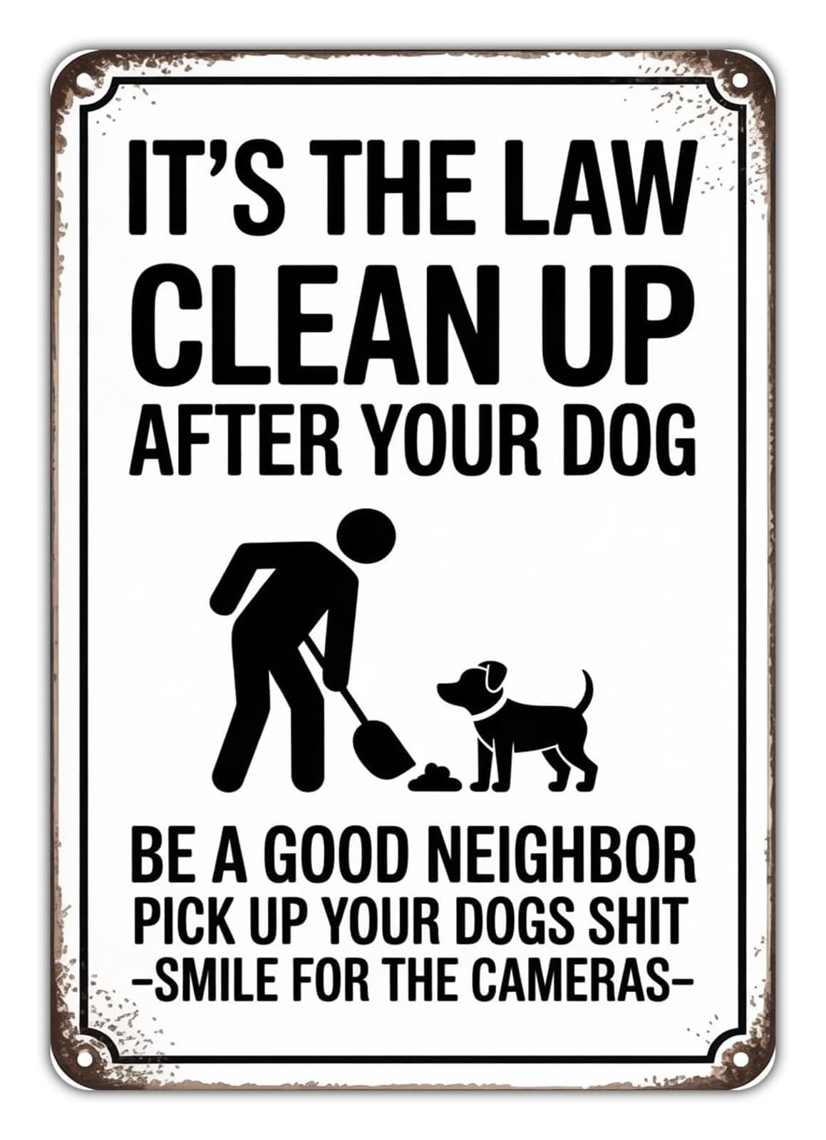 ZDVHOMCB Scoop the Poop Metal Tin Sign Vintage Dog Owner Reminder Wall Decor for Garden Gate Fence Entrance Funny Pet Plaque 8 X 12 inch