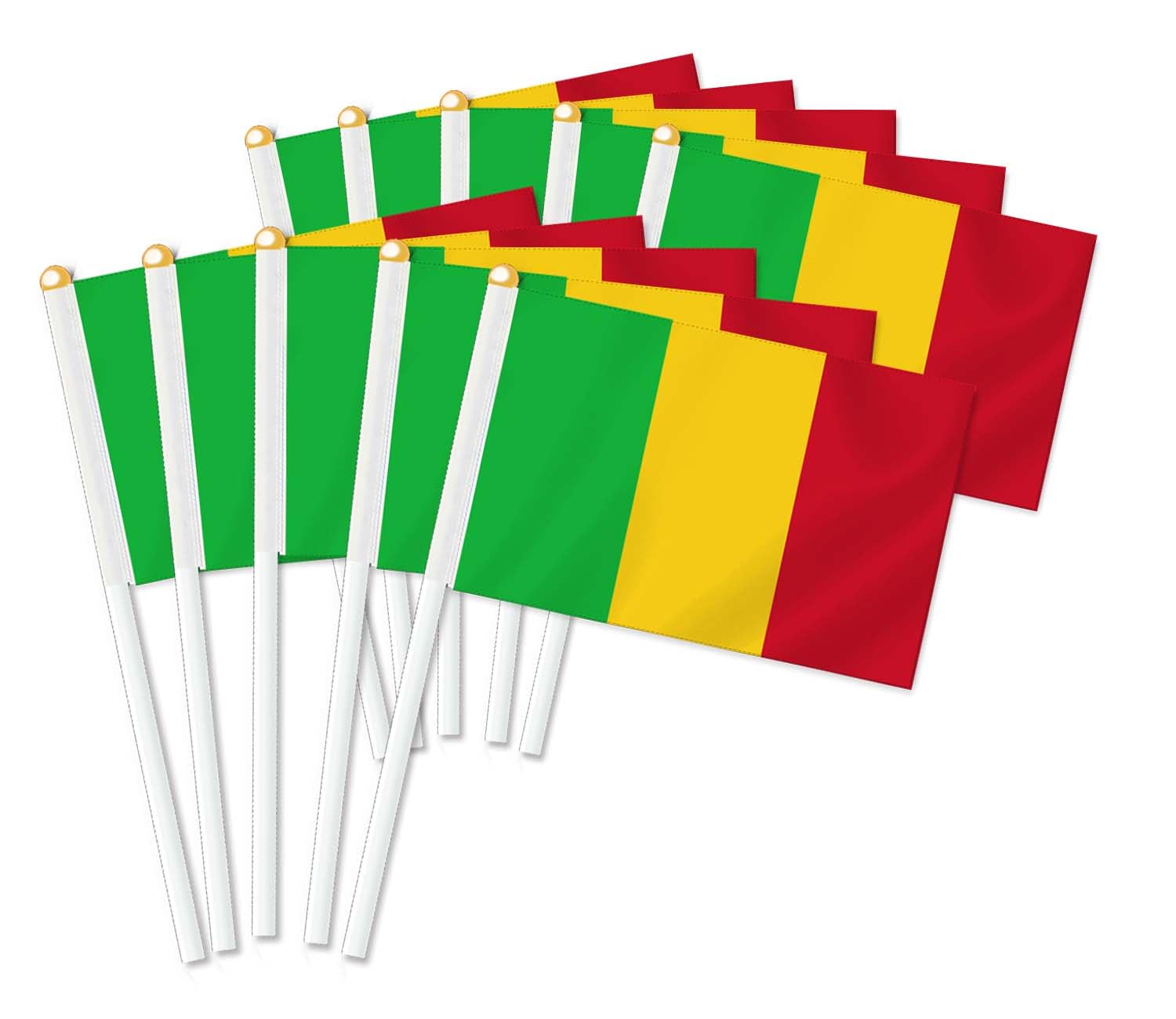 25 PCS Mali Handheld Flag,Malian Decor Hand Held,Decoration Banner