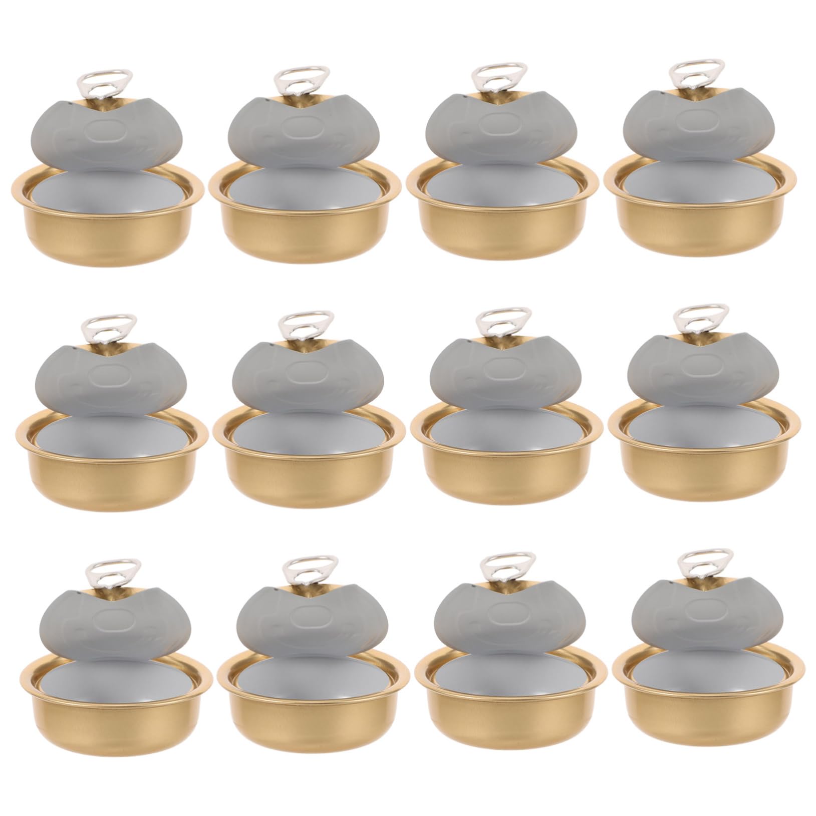 AUTSUPPL 12pcs Multi Functional Metal Pet Food Cans with Easy Open Lids Lightweight Aluminum Snack Containers for Dog Cat Food Holiday Tins for Cookies Portable Design for Travel