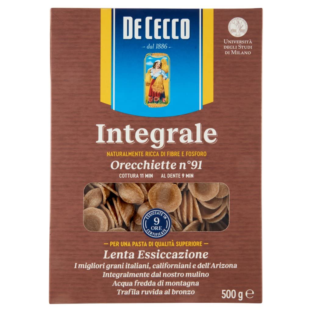 Italian Gourmet Pasta Orecchiette Integrali n.91 Vollkorn Nudeln 24 x 500g