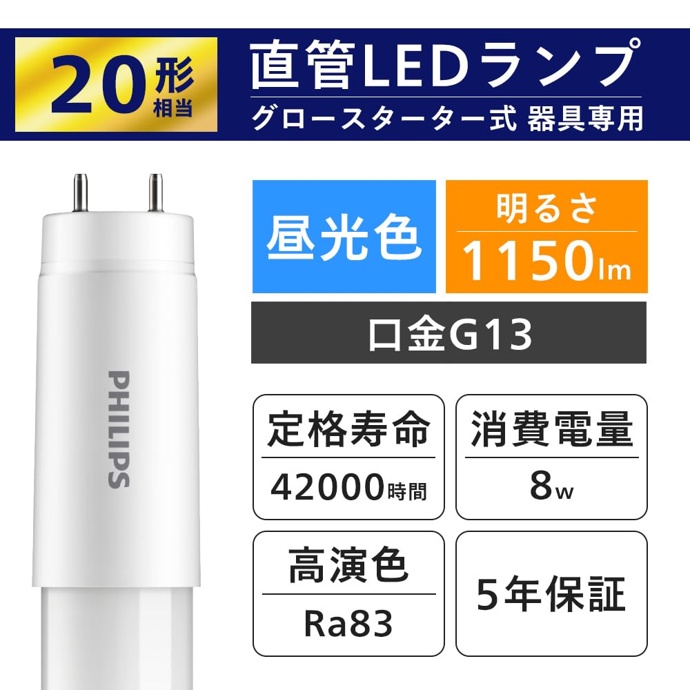 Amazon | Philips(フィリップス) グロースターター式器具用直管LED