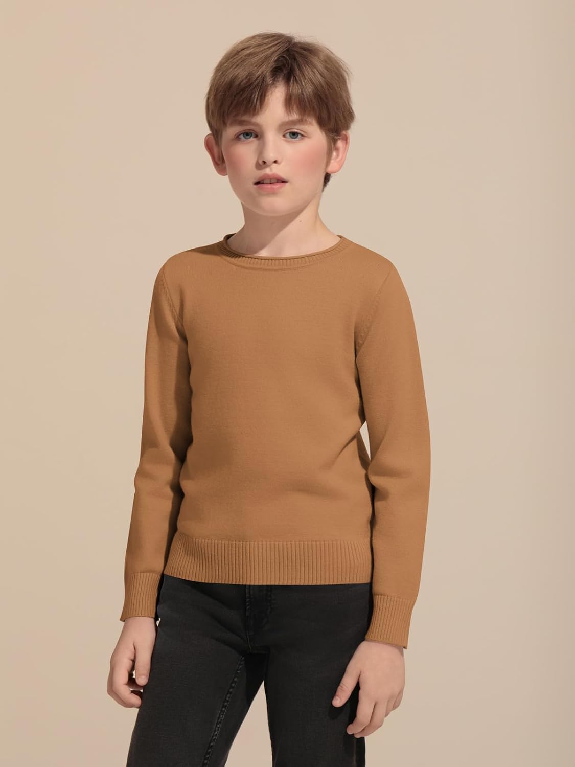 Haloumoning Boys Sweater Kids Fashion Long Sleeve Crewneck Knit Pullover Fall Winter Clothes 5-14 Years - Image 3