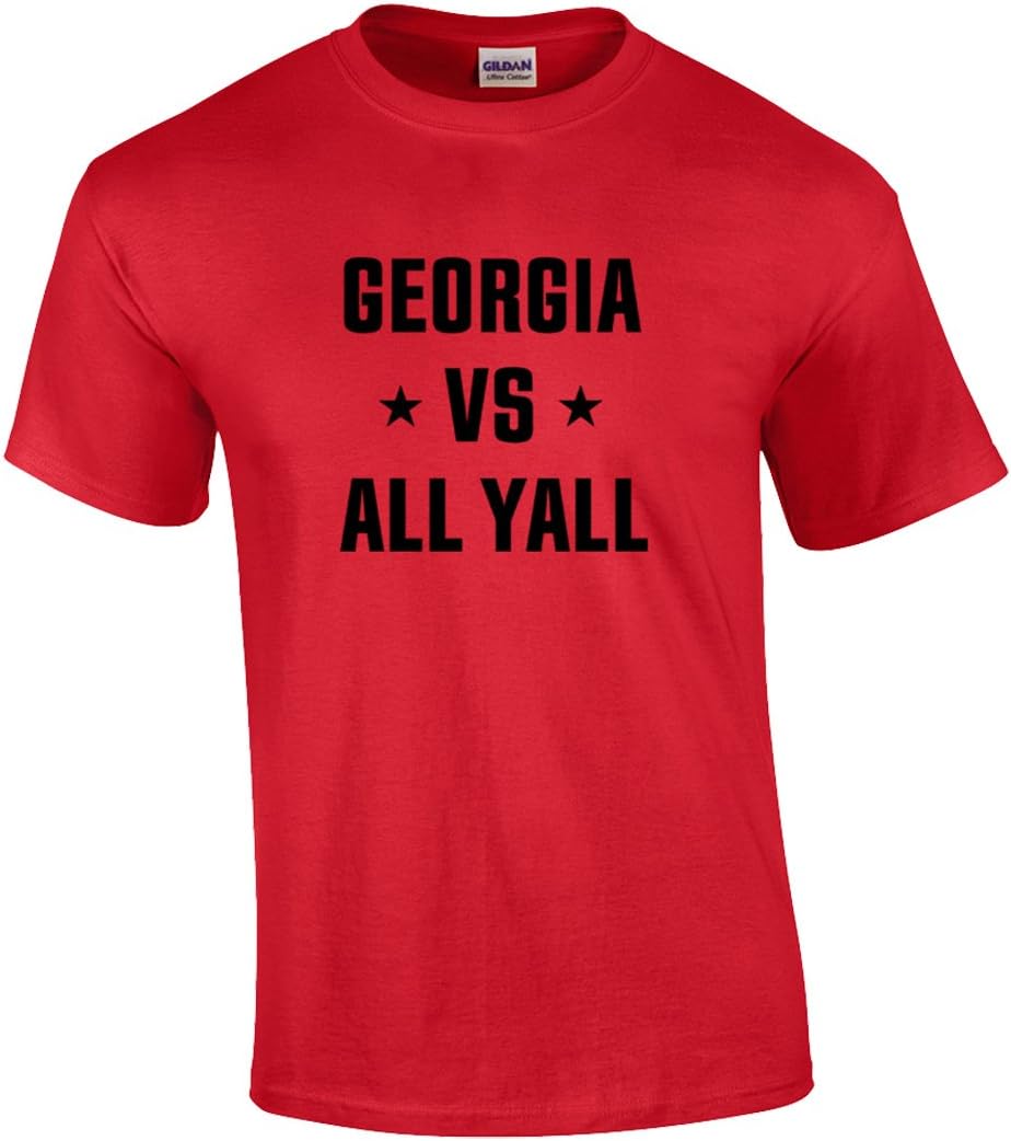 Football Mens Georgia Vs All Yall Adult Tee Shirt Red