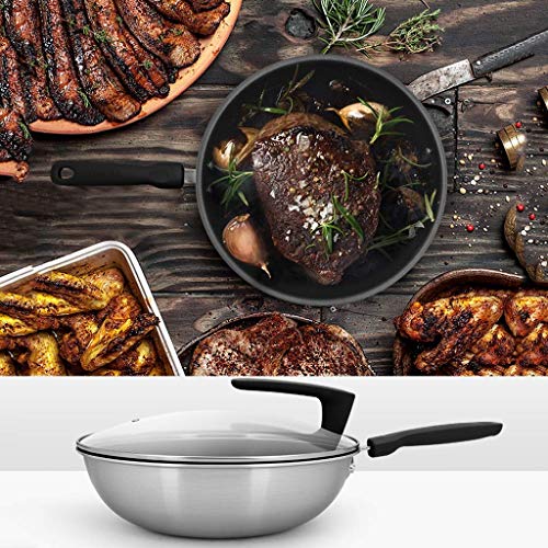 UQACHG Bratpfanne Kochtopf Antihaft-Pfanne rauchfreier Topf Edelstahl-Wok Steaktopf Omeletttopf Gastopf Ständer 28CM Bratpfanne 7 UQACHG Bratpfanne Kochtopf Antihaft-Pfanne rauchfreier Topf Edelstahl-Wok Steaktopf Omeletttopf Gastopf Ständer 28CM Bratpfanne