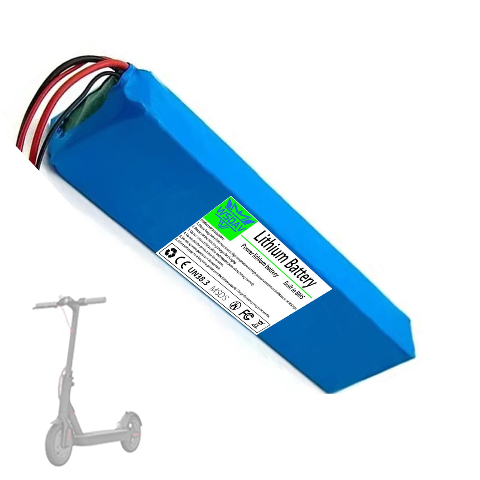 WSDAV Electric Scooter Battery 36V 6.6Ah 7.8Ah 9Ah Folding Scooter Lithium Battery Pack 36 Volt Skateboards Batteries Built-in BMS Board