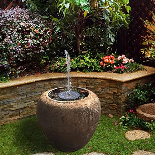 BHUI Solar Power Pump Bird Bath Fountain Water Floating Pond Garden Patio Decor Free Standing Floating Solar Panel Kit Outdoor Submersible Pump Pond Garden Decoration solar aerator pump (as show, D)