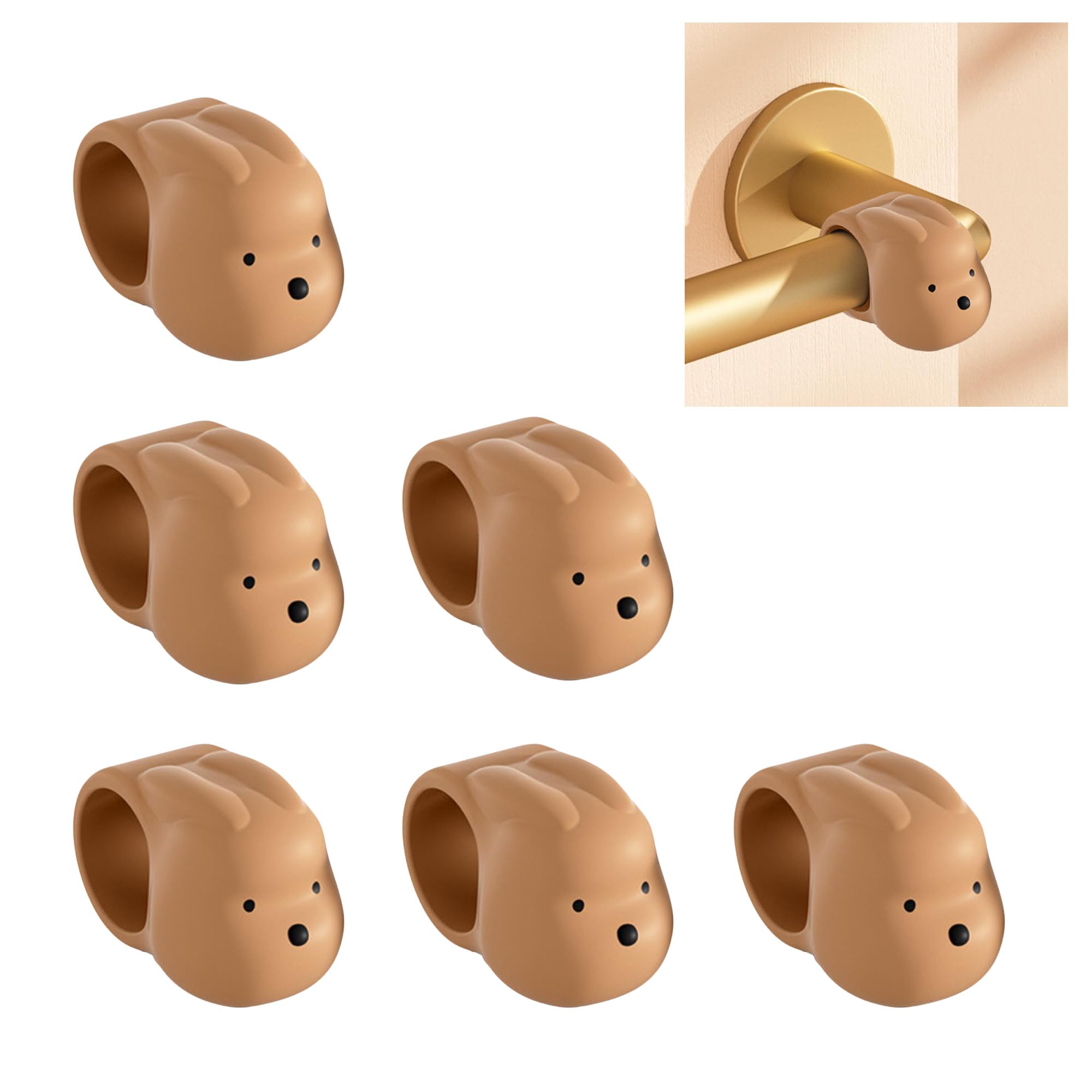 CBRVTY 6er Set Silikon Türstopper Klinke, Dekorative Türstop